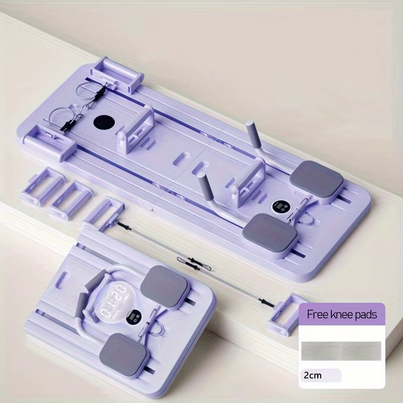 6 in 1 Multi-Purpose Foldable Pilates Reformer Board Set with Timer Pilates Equipment Ab Exercise Abs Roller for Home