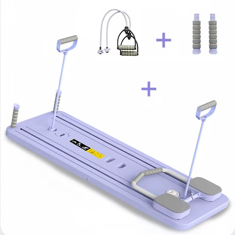 6 in 1 Multi-Purpose Foldable Pilates Reformer Board Set with Timer Pilates Equipment Ab Exercise Abs Roller for Home