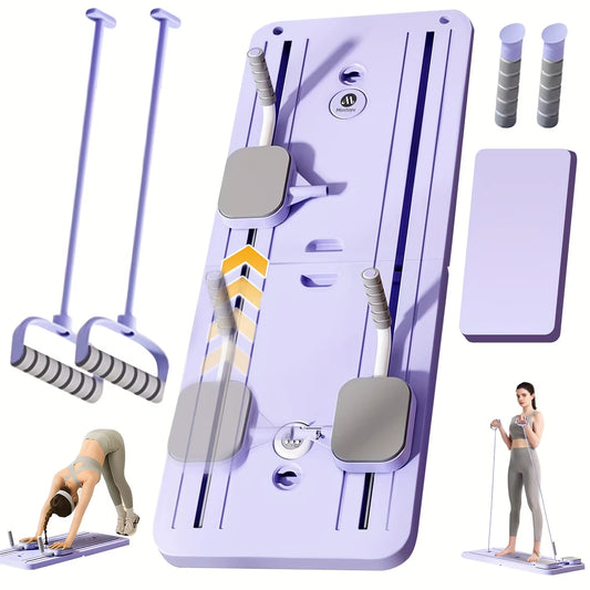 6 in 1 Multi-Purpose Foldable Pilates Reformer Board Set with Timer Pilates Equipment Ab Exercise Abs Roller for Home